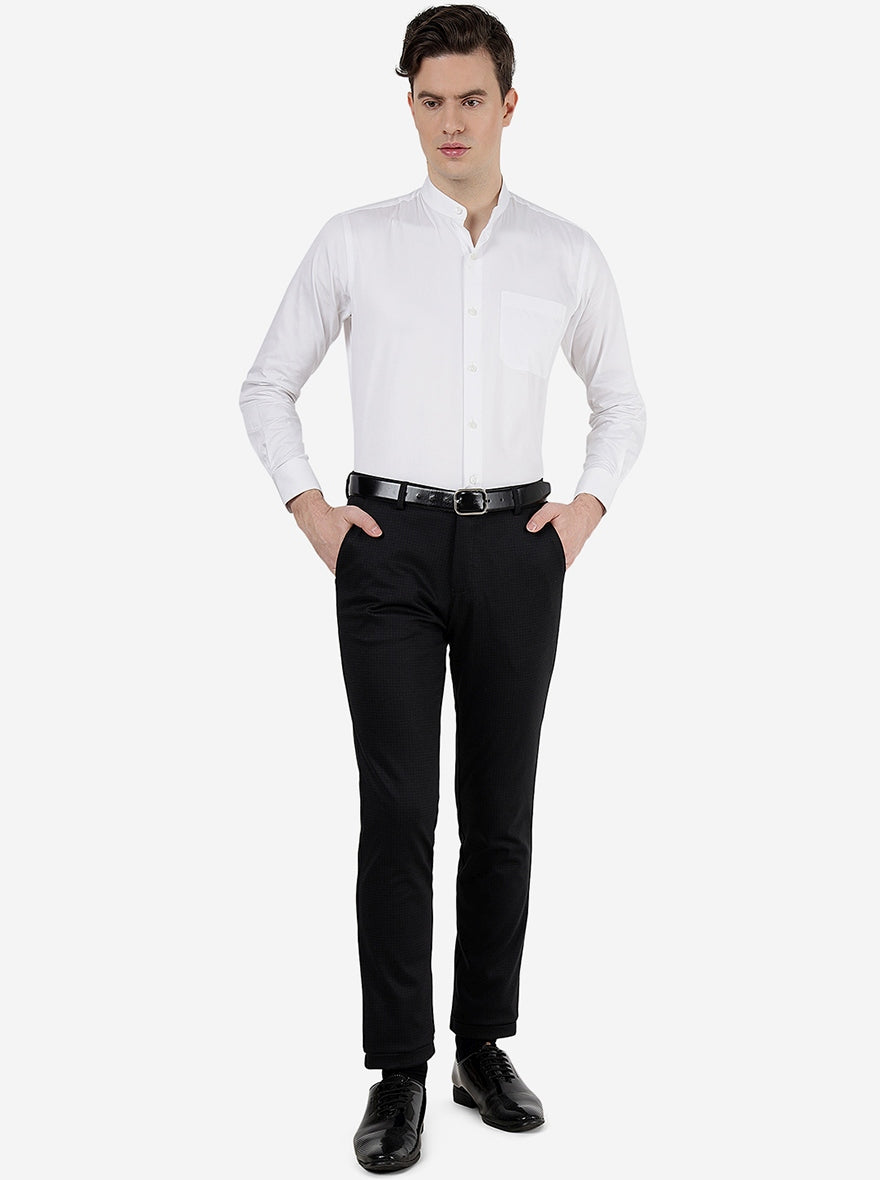 Black Solid Slim Fit Club Wear Trouser | JB Studio