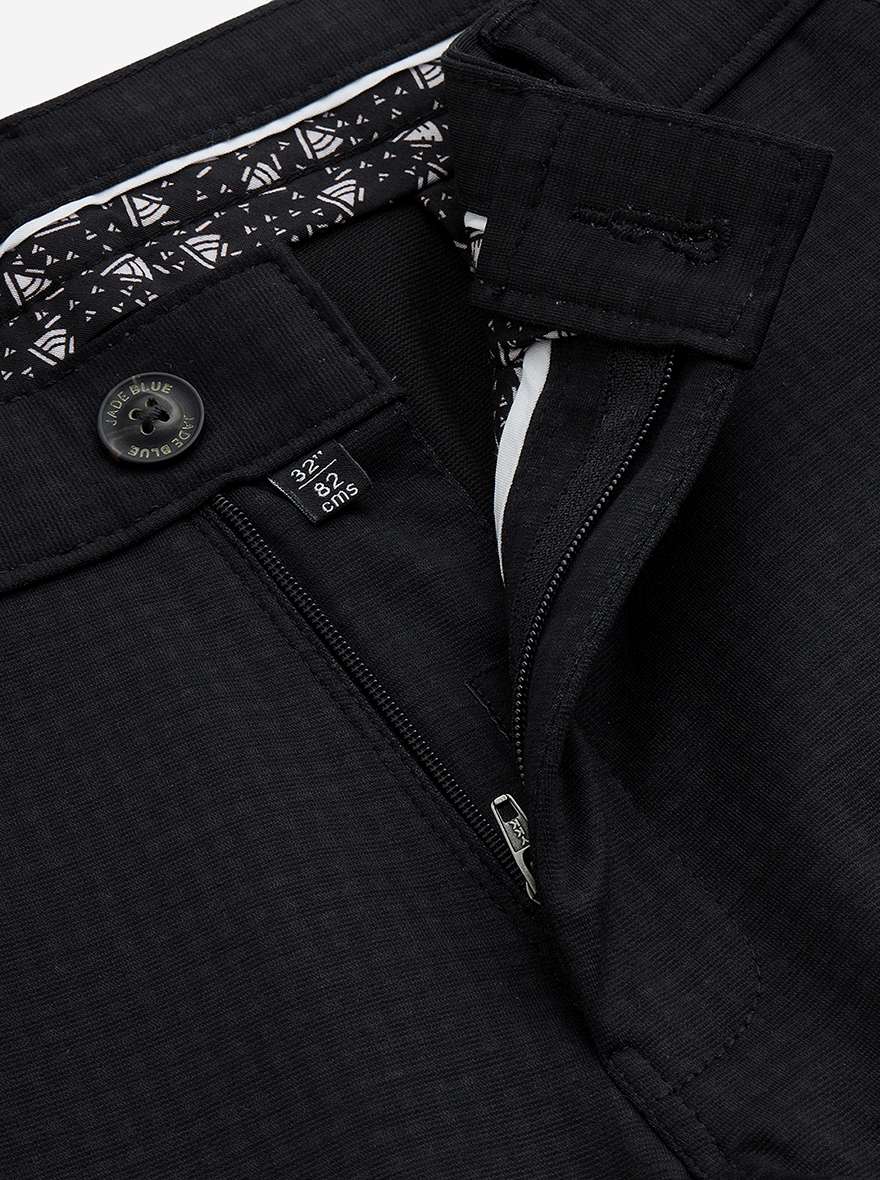 Black Solid Slim Fit Club Wear Trouser | JB Studio