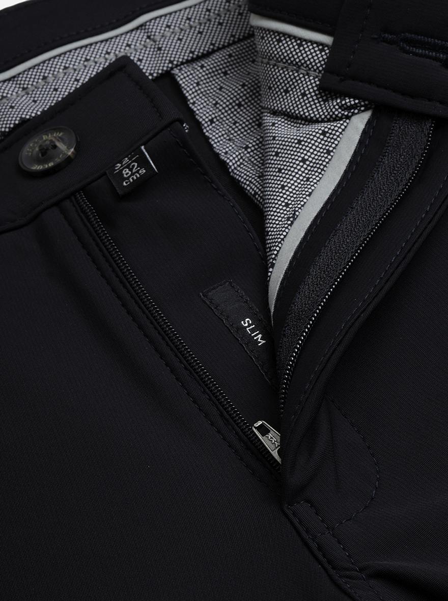 Black Solid Slim Fit Club Wear Trouser | JB Studio