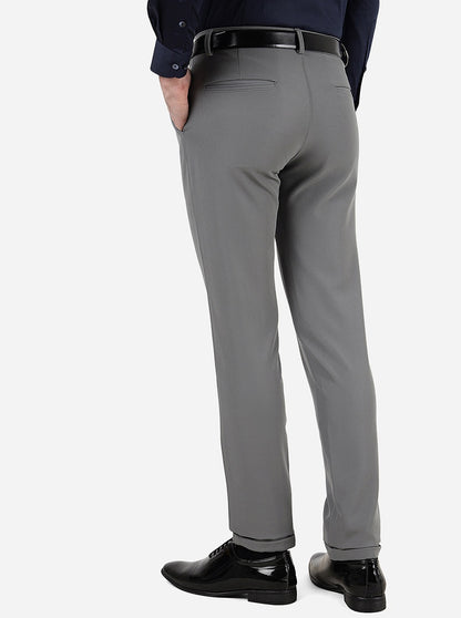Grey Solid Slim Fit Club Wear Trouser | JB Studio