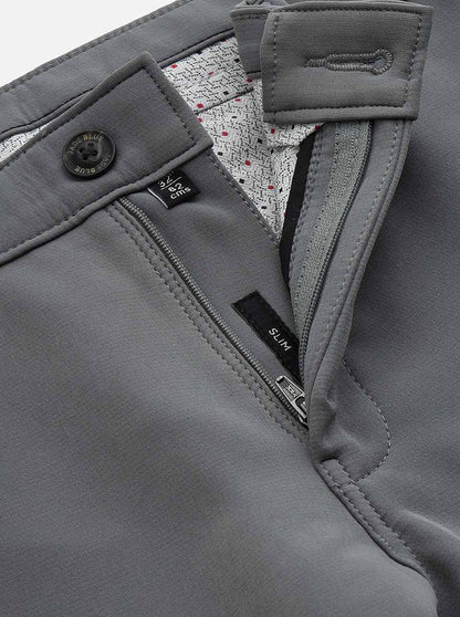 Grey Solid Slim Fit Club Wear Trouser | JB Studio