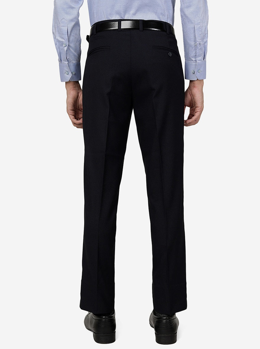 Navy Blue Solid SLIM FIT Formal Trouser | JB Studio
