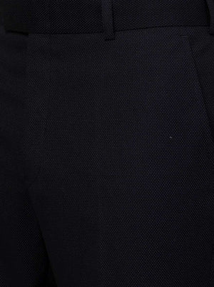 Navy Blue Solid SLIM FIT Formal Trouser | JB Studio