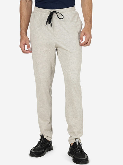 Cream Solid Slim Fit Track Pant | JadeBlue