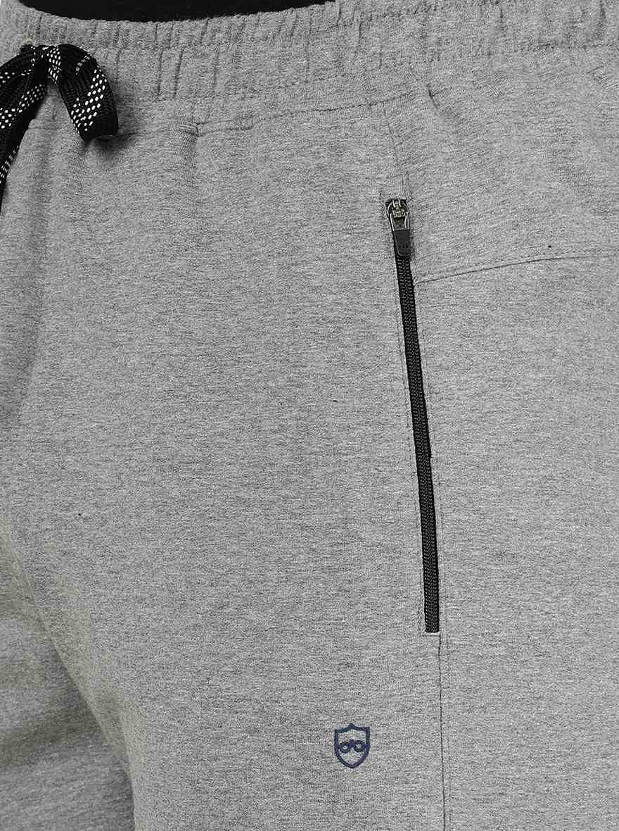 Grey Melange Solid Regular Fit Track Pant | JadeBlue