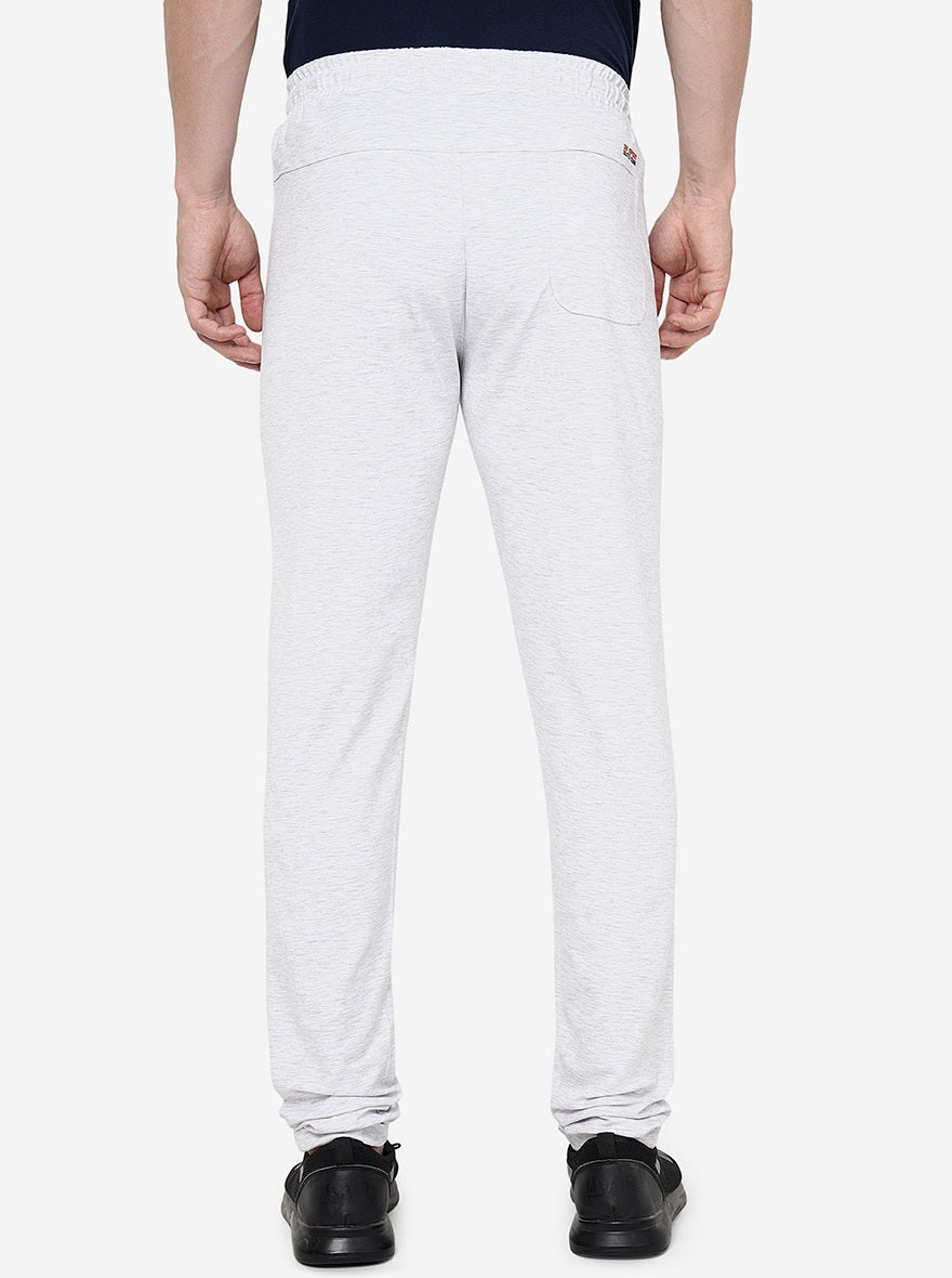 Light Grey Solid Slim Fit Track Pant | JadeBlue