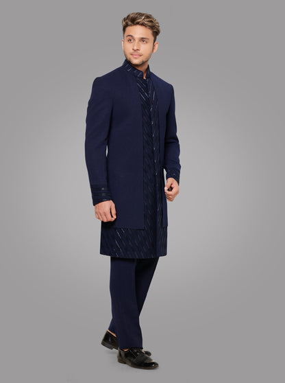 Navy Blue Indowestern | TULA