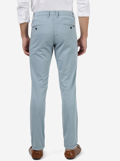 Stone Grey Solid Neo Fit Casual Trouser | Greenfibre