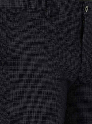 Navy Blue Solid Super Slim Fit Casual Trouser | Greenfibre