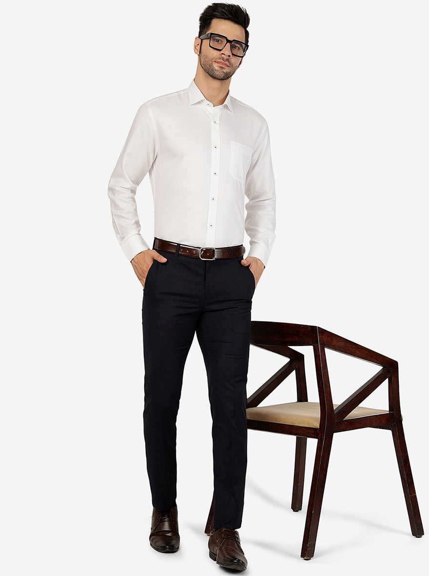 White Solid Regular Fit Formal Shirt | JadeBlue