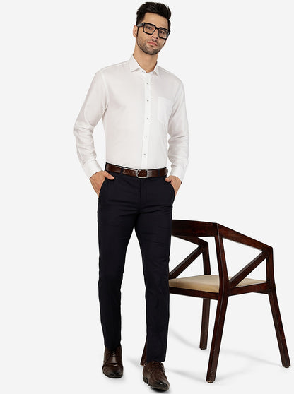 White Solid Regular Fit Formal Shirt | JadeBlue