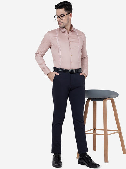 Onion Pink Solid Slim Fit Party Wear Shirt | JB Studio