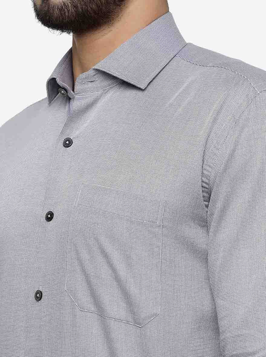 Grey Solid Regular Fit Formal Shirt | JadeBlue