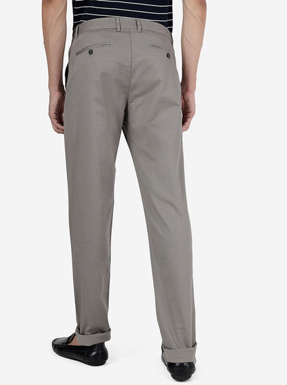 Grey Solid Uno Fit Casual Trouser | JadeBlue