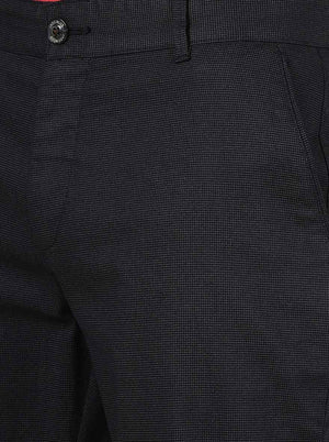 Black Solid Uno Fit Casual Trouser | JadeBlue