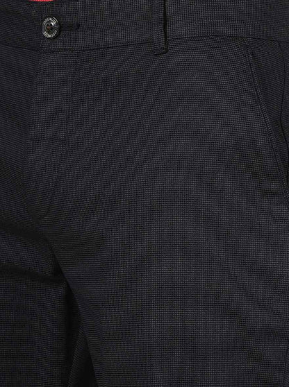 Black Solid Uno Fit Casual Trouser | JadeBlue