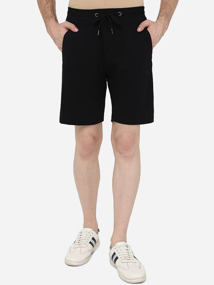 Black Solid Slim Fit Shorts | JadeBlue
