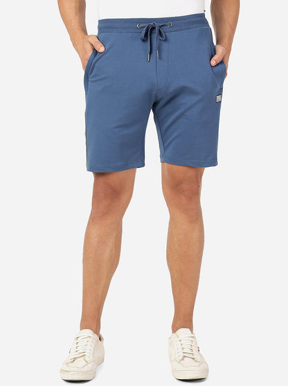Teal Blue Solid Slim Fit Shorts | JadeBlue