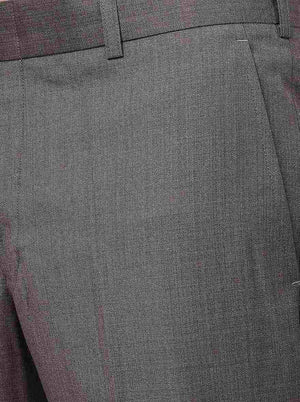 Brown Solid Slim Fit Formal Trouser | Metal