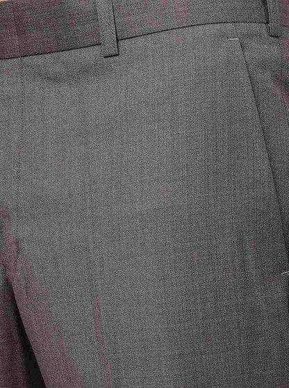 Brown Solid Slim Fit Formal Trouser | Metal