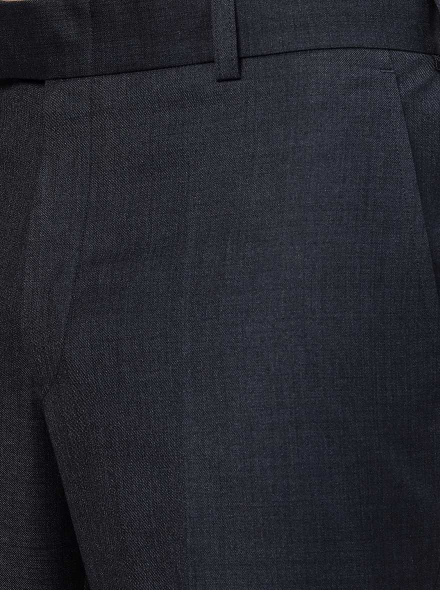 Blue Solid SLIM FIT Formal Trouser | Metal