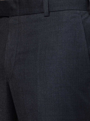 Blue Solid SLIM FIT Formal Trouser | Metal