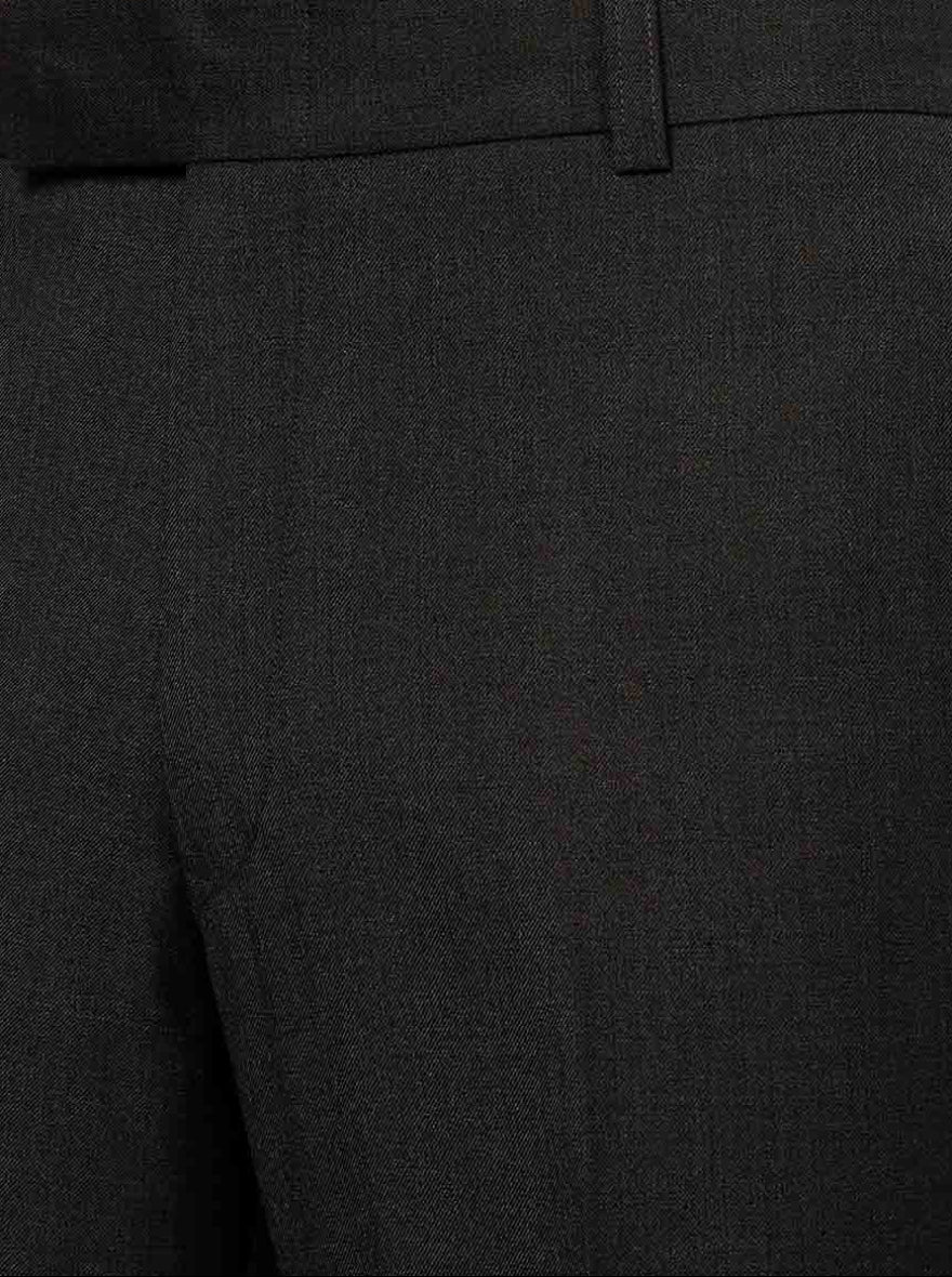 Black Solid SLIM FIT Formal Trouser | Metal