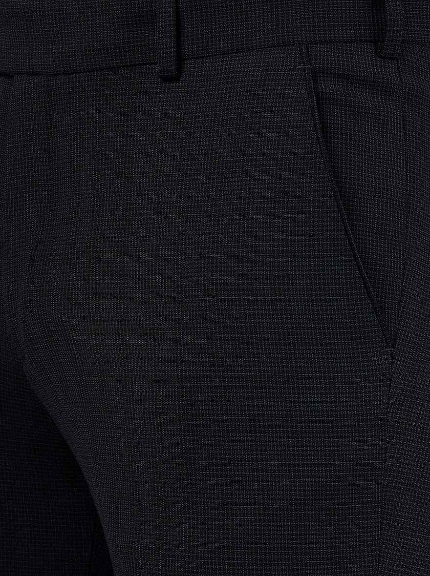 Navy Blue Solid Slim Fit Formal Trouser | JB Studio