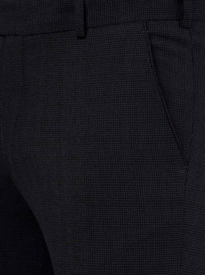 Navy Blue Solid Slim Fit Formal Trouser | JB Studio