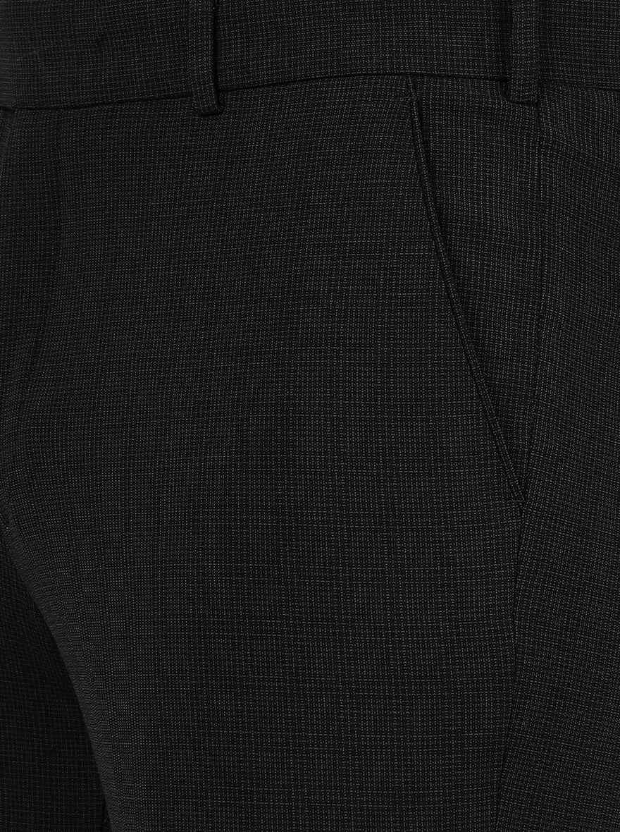 Black Solid Slim Fit Formal Trouser | JB Studio