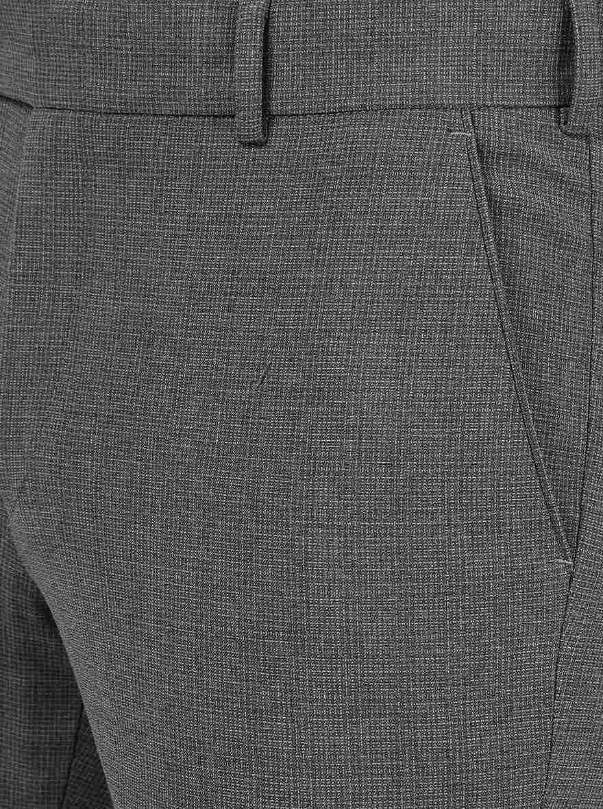 Grey Solid Slim Fit Formal Trouser | JB Studio