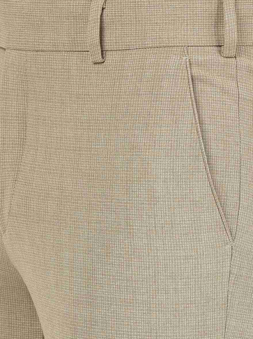 Fawn Solid Slim Fit Formal Trouser | JB Studio