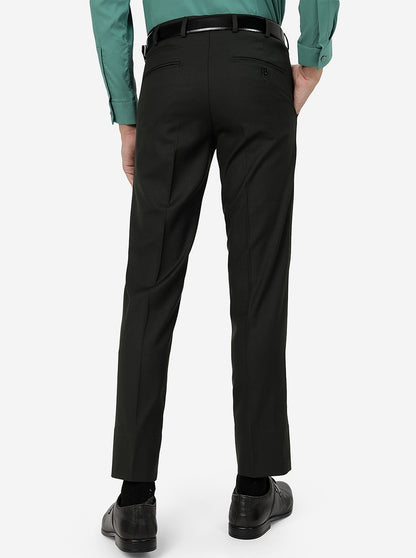Green Solid Slim Fit Formal Trouser | Greenfibre