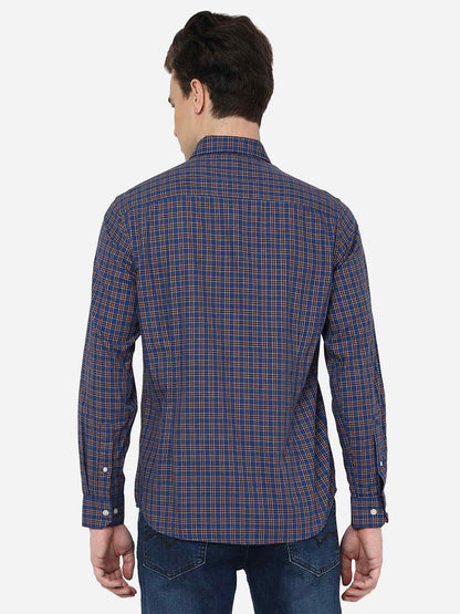 Dutch Blue Checked Smart Fit Semi Casual Shirt | Greenfibre