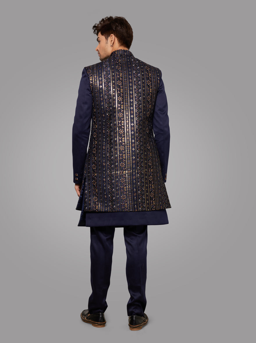 Navy Blue Indowestern | Azania