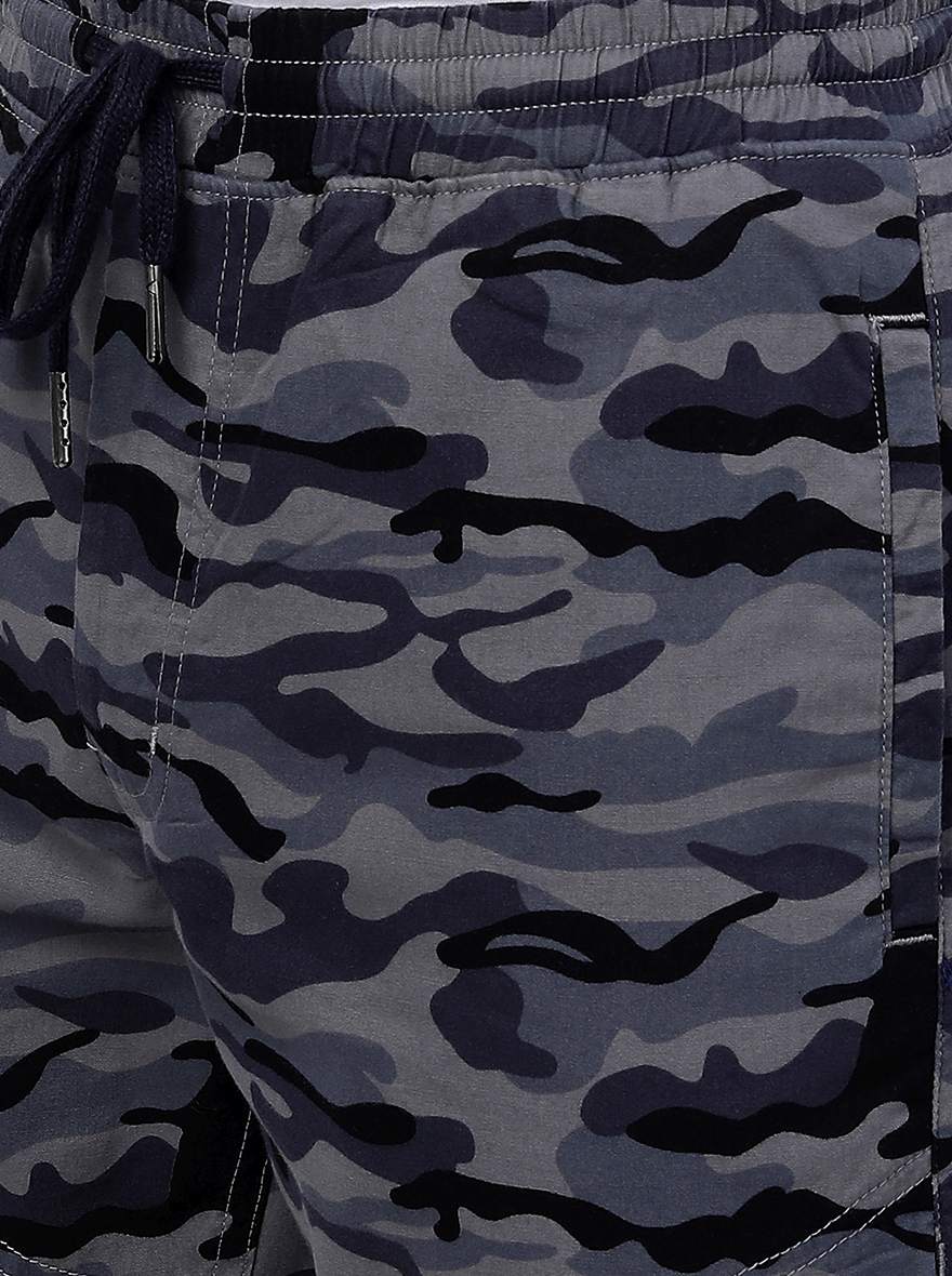 Grey Camo Printed Slim Fit Jogger | Greenfibre