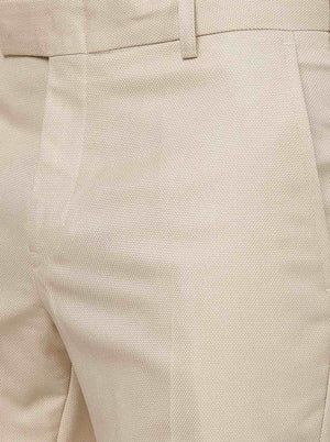 Khaki Solid Super Slim Fit Formal Trouser | Greenfibre