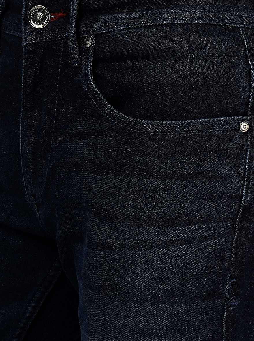 Navy Blue Solid Slim Fit Jeans | JadeBlue