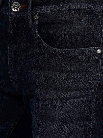 Navy Blue Solid Slim Fit Jeans | JadeBlue