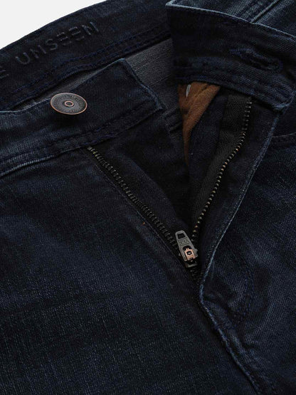 Mid Night Blue Solid Slim Fit Jeans | JadeBlue