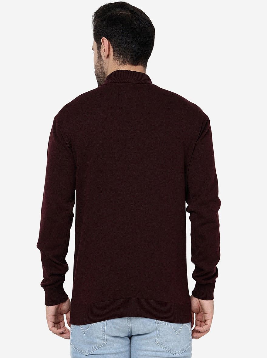 Wine Solid Slim Fit T-Shirt | JadeBlue