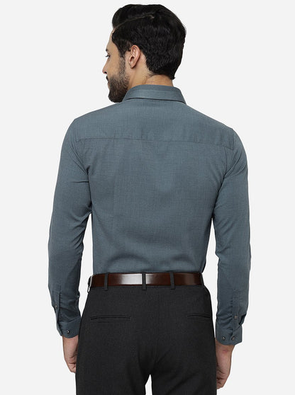 Green Solid Slim Fit Party Wear Shirt | JB Studio