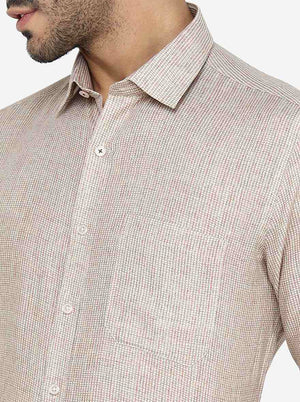 Red & Brown Solid Regular Fit Formal Shirt | JadeBlue