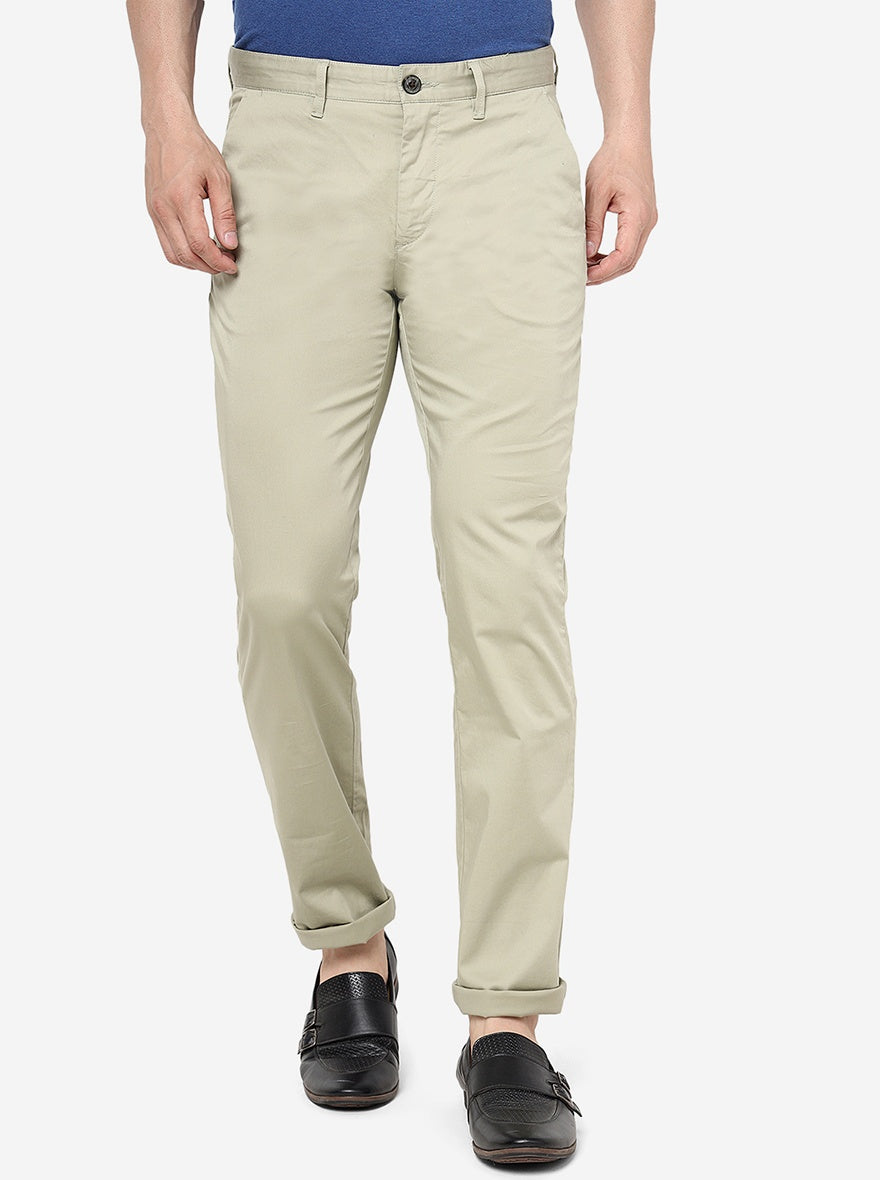 Pista Solid Uno Fit Casual Trouser | JadeBlue