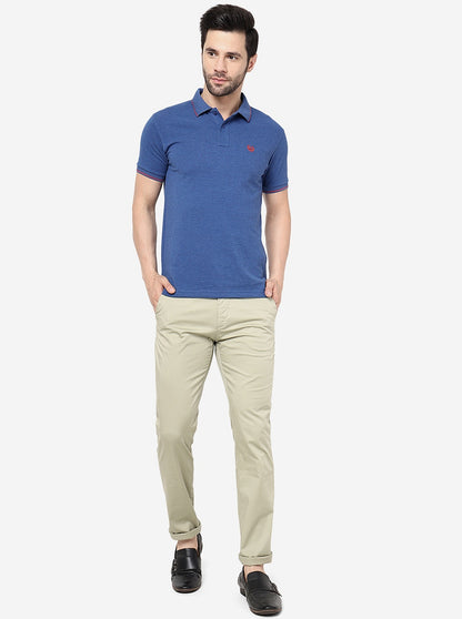 Pista Solid Uno Fit Casual Trouser | JadeBlue