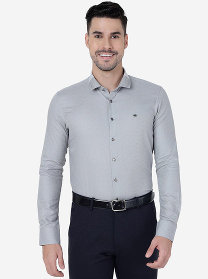 Grey Solid Slim Fit Party Wear Shirt | JB Studio