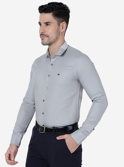 Grey Solid Slim Fit Party Wear Shirt | JB Studio