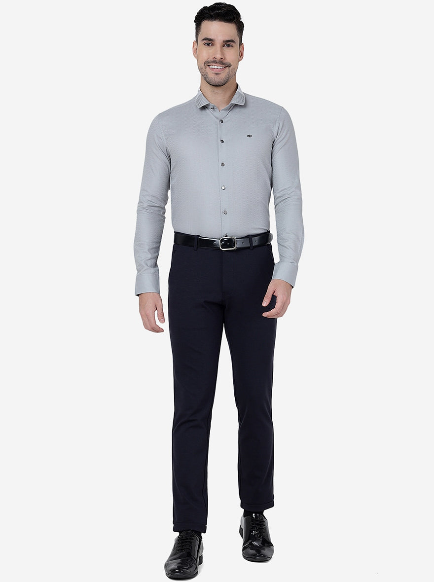 Grey Solid Slim Fit Party Wear Shirt | JB Studio