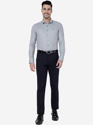 Grey Solid Slim Fit Party Wear Shirt | JB Studio