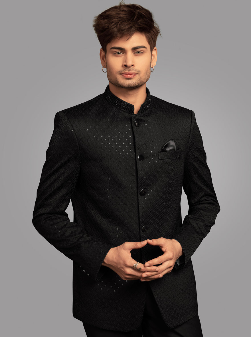 Jodhpuri suit black hotsell